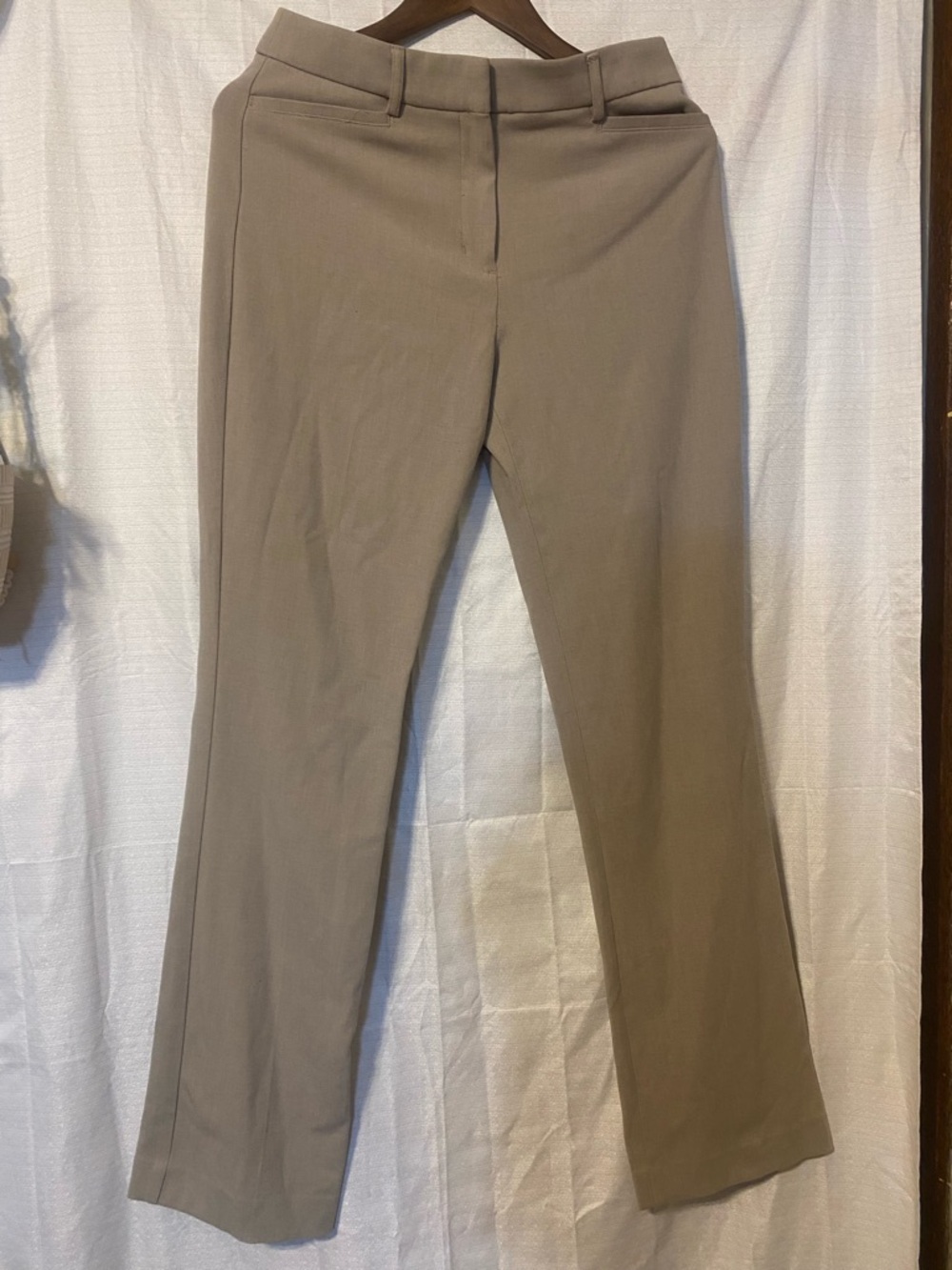 Express Beige Taupe Columnist Barely Bootcut High Rise Dress Pants
